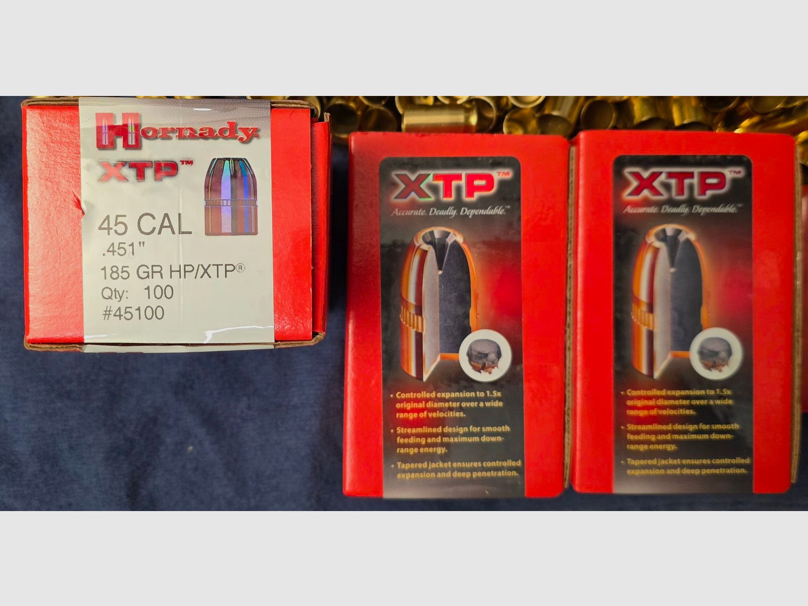 380 pièces de projectiles .45 ACP Hornady XTP + H&N Sport détaillant & Natermann