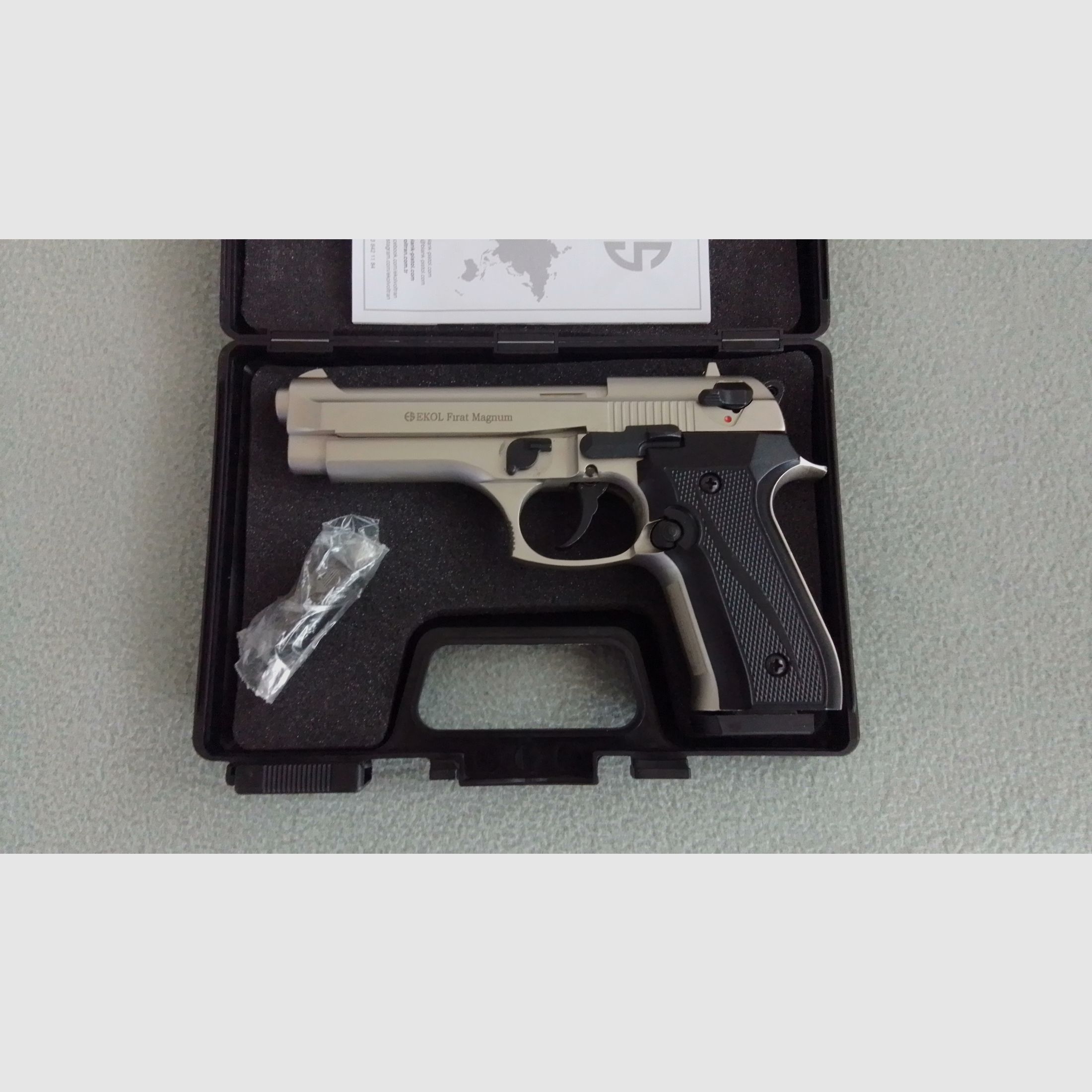 Ekol Firat Magnum Nickel Plated Unfired PTG1112 Blank Firing Pistol 9mm P.A.K.