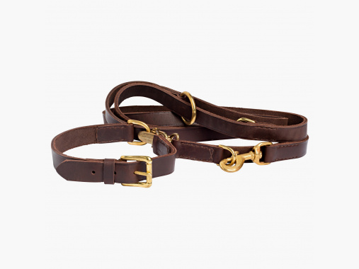 home luxury soft leather shoulder leash with collar |