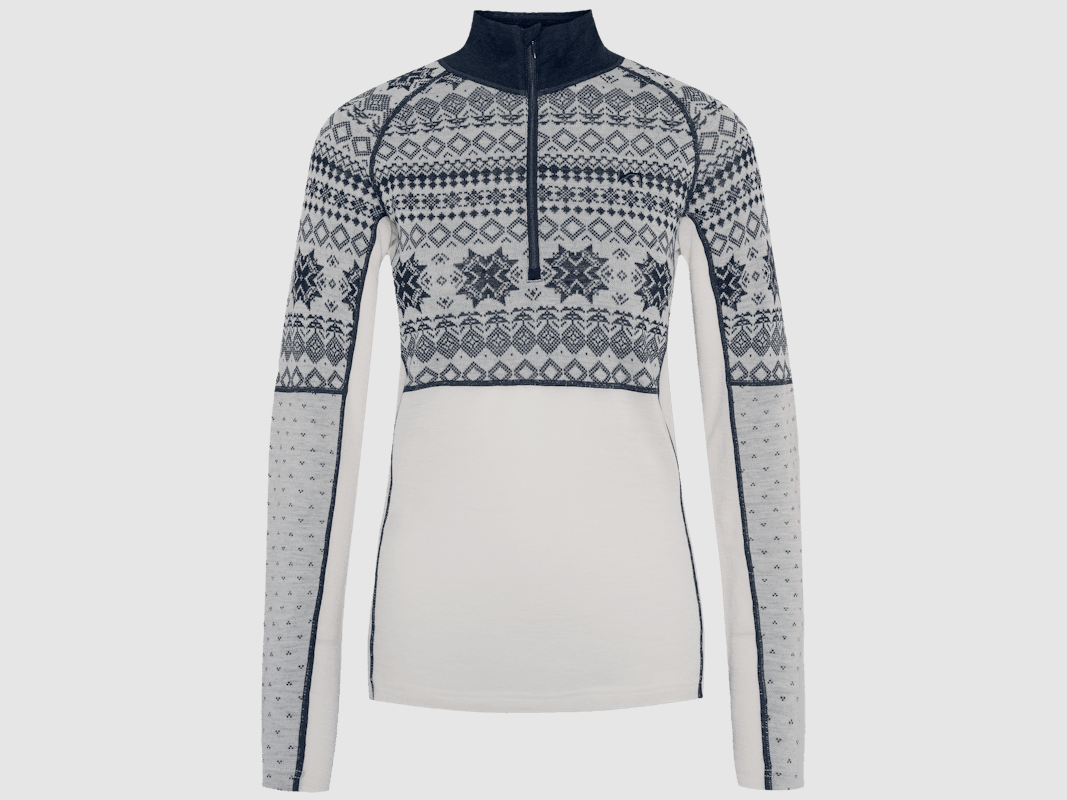 Kari Traa Vilma Sweater Half Zip Natural White XL