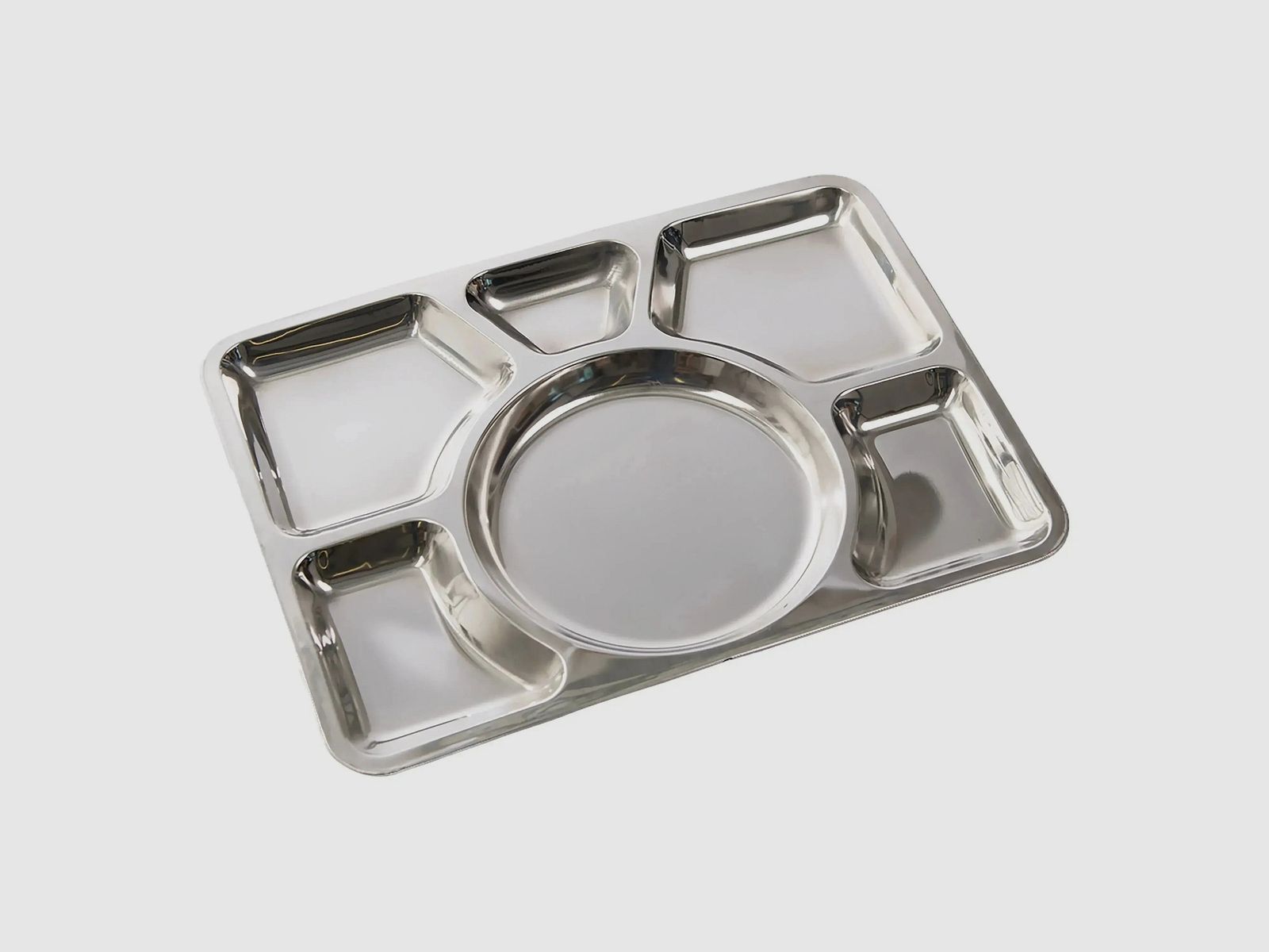 Mil-Tec Mil-Tec Assiette de Cantine en Acier Inoxydable avec 6 Compartiments