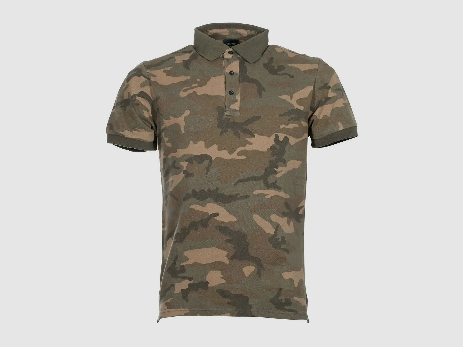 Mil-Tec Mil-Tec Camicia Poloshirt Prewash Co Pikee - Woodland / S Uomini