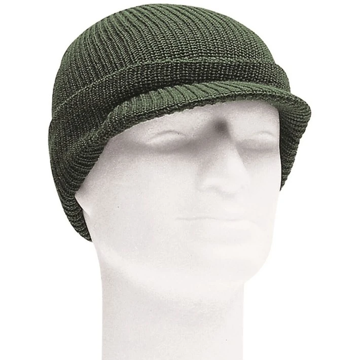 Wool winter military cap with visor JEEP CAP olive Mil-Tec 12141001