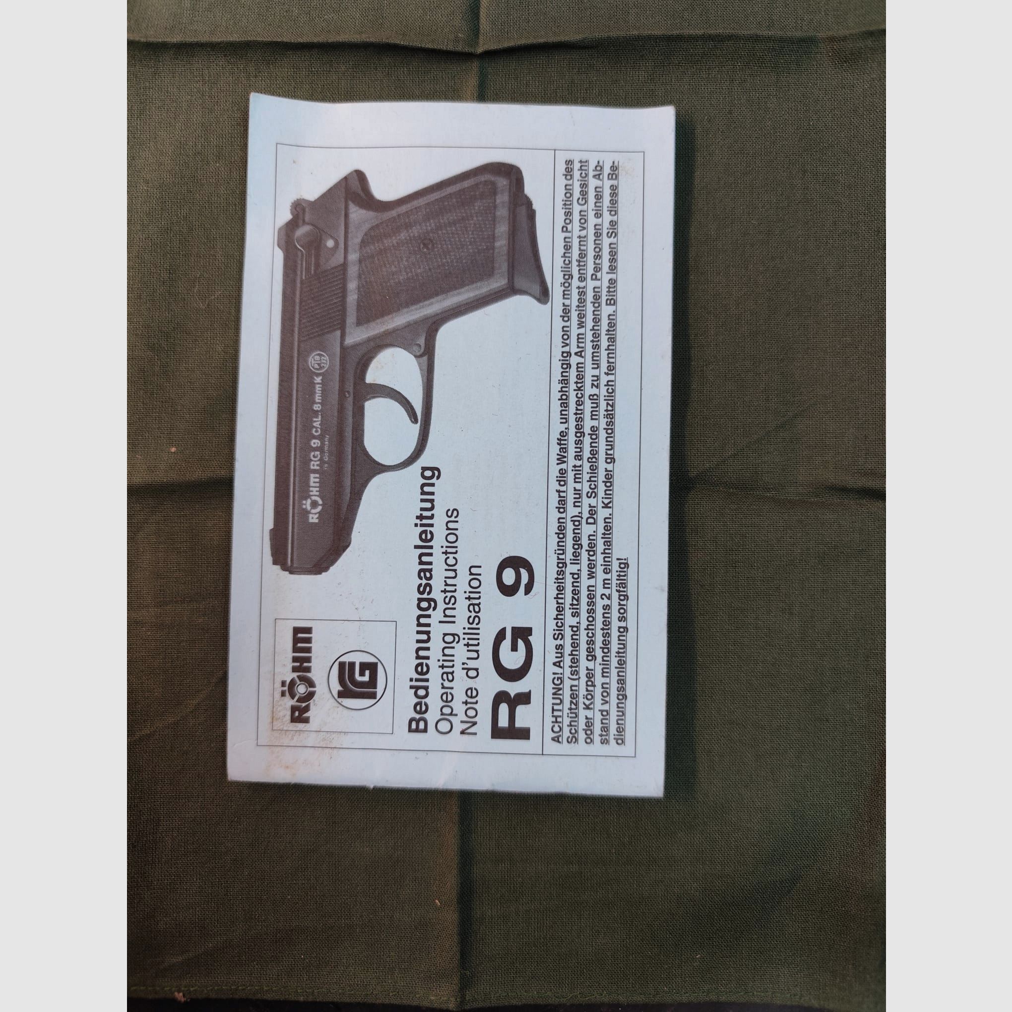 Röhm RG 9 8mm Níquel Mangos de Madera P.A.K. 413 Arma de Colección