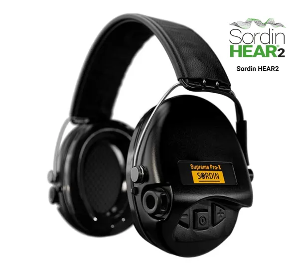 Active hearing protection Sordin Supreme PRO X – black leather headband, foam cushions