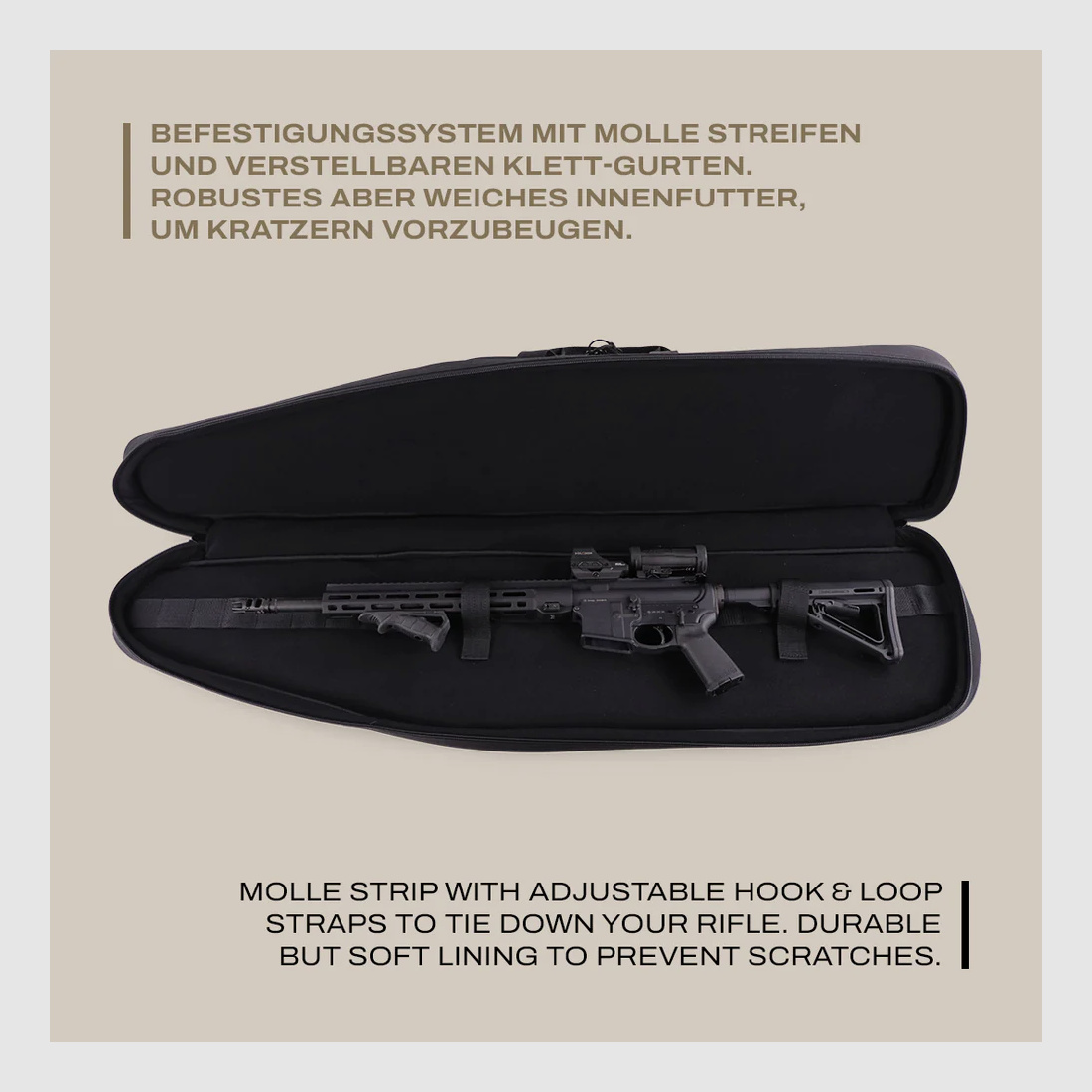 Bolsa de rifle de invierno 122 cm – funda de rifle de nylon acolchada