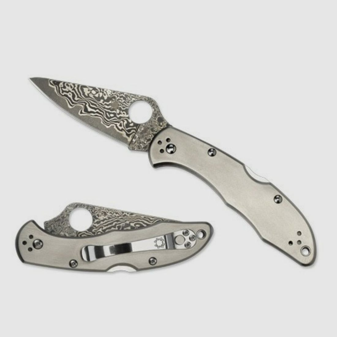Spyderco Delica 4 Titanium Damascus, image 3 of 3