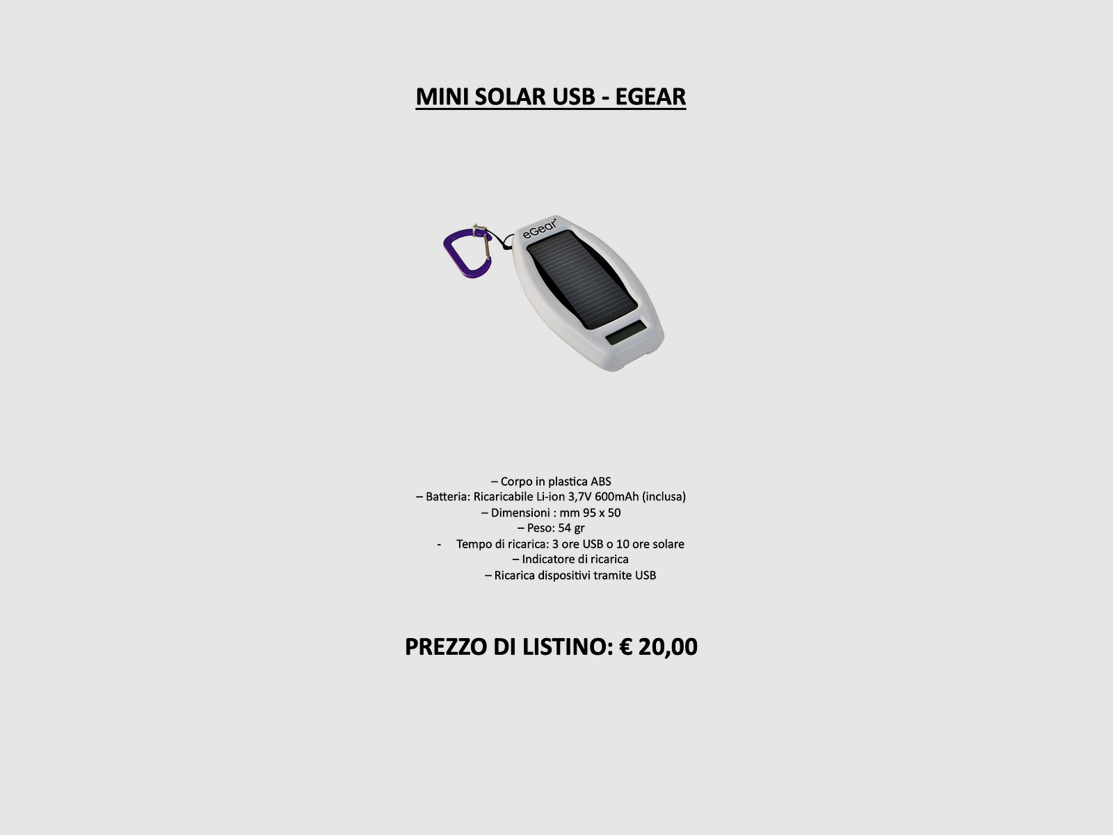EGear – MINI CHARGEUR SOLAIRE USB, image 2 sur 2