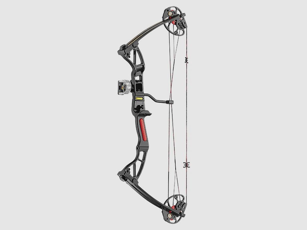 Arc à poulies Rex noir 28″ 15–55 lbs.
