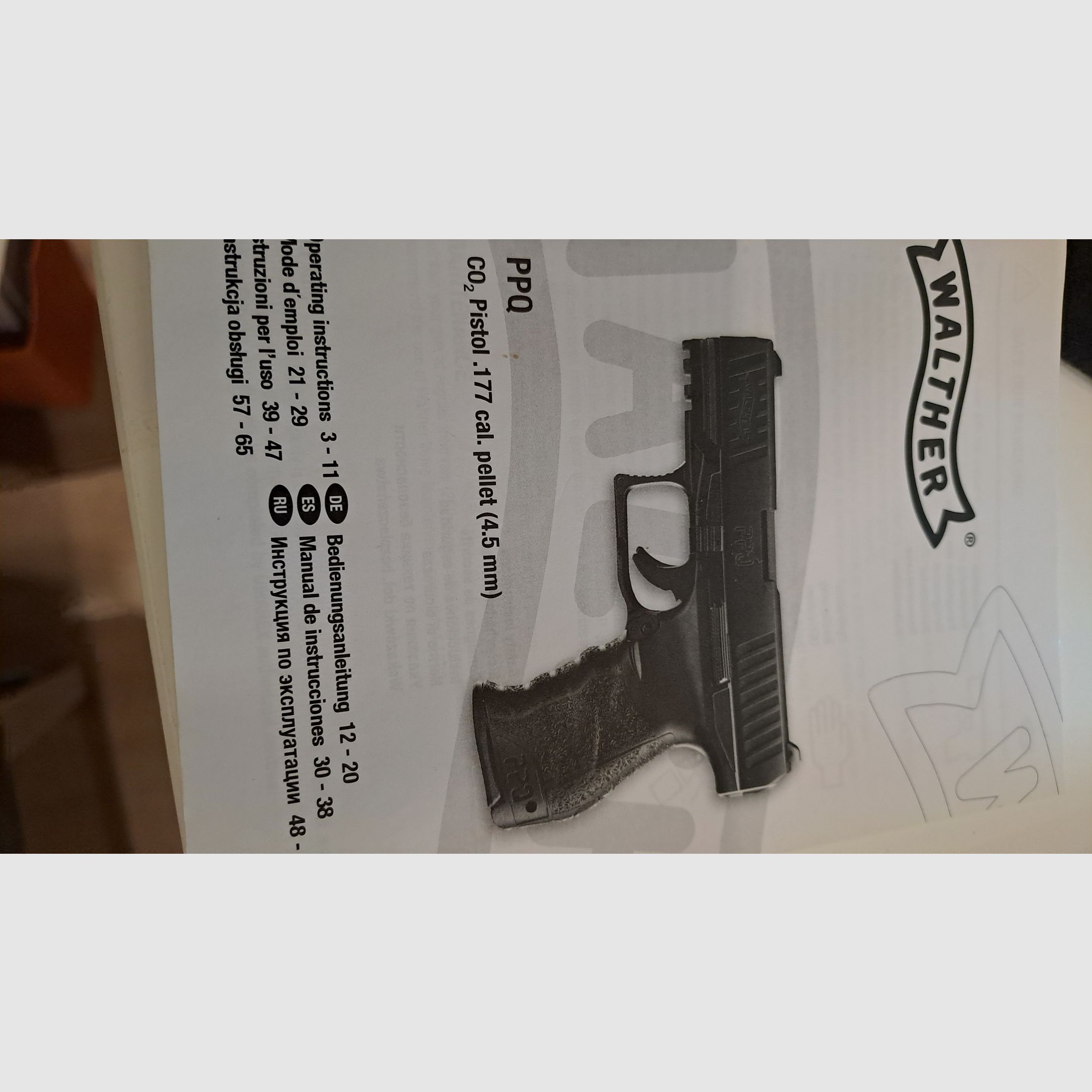 Walther PPQ CO² 177 cal. pellet 4,5 mm neu mit Koffer und Zubehör