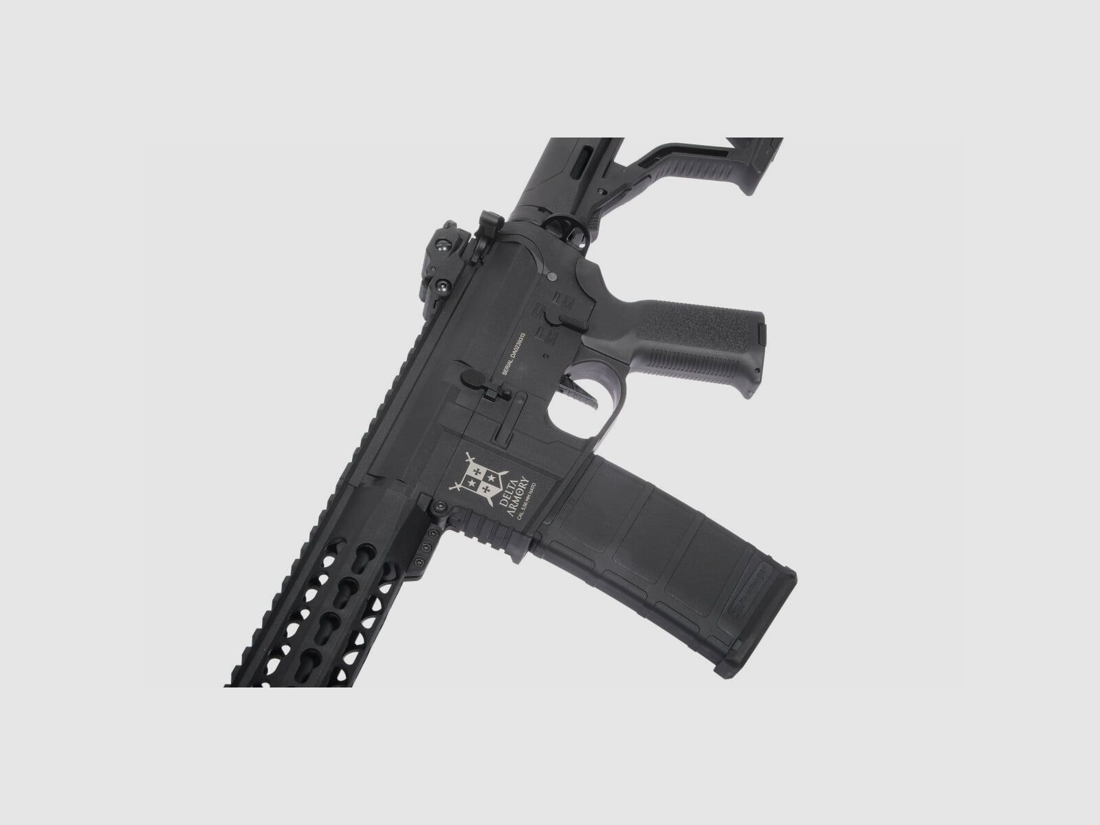 AR15 KeyMod 10 inch PREDATOR CHARLIE EAGLE ETU Black S-AEG Airsoft Rifle Free from 18 Years | Delta Armory, image 2 of 4