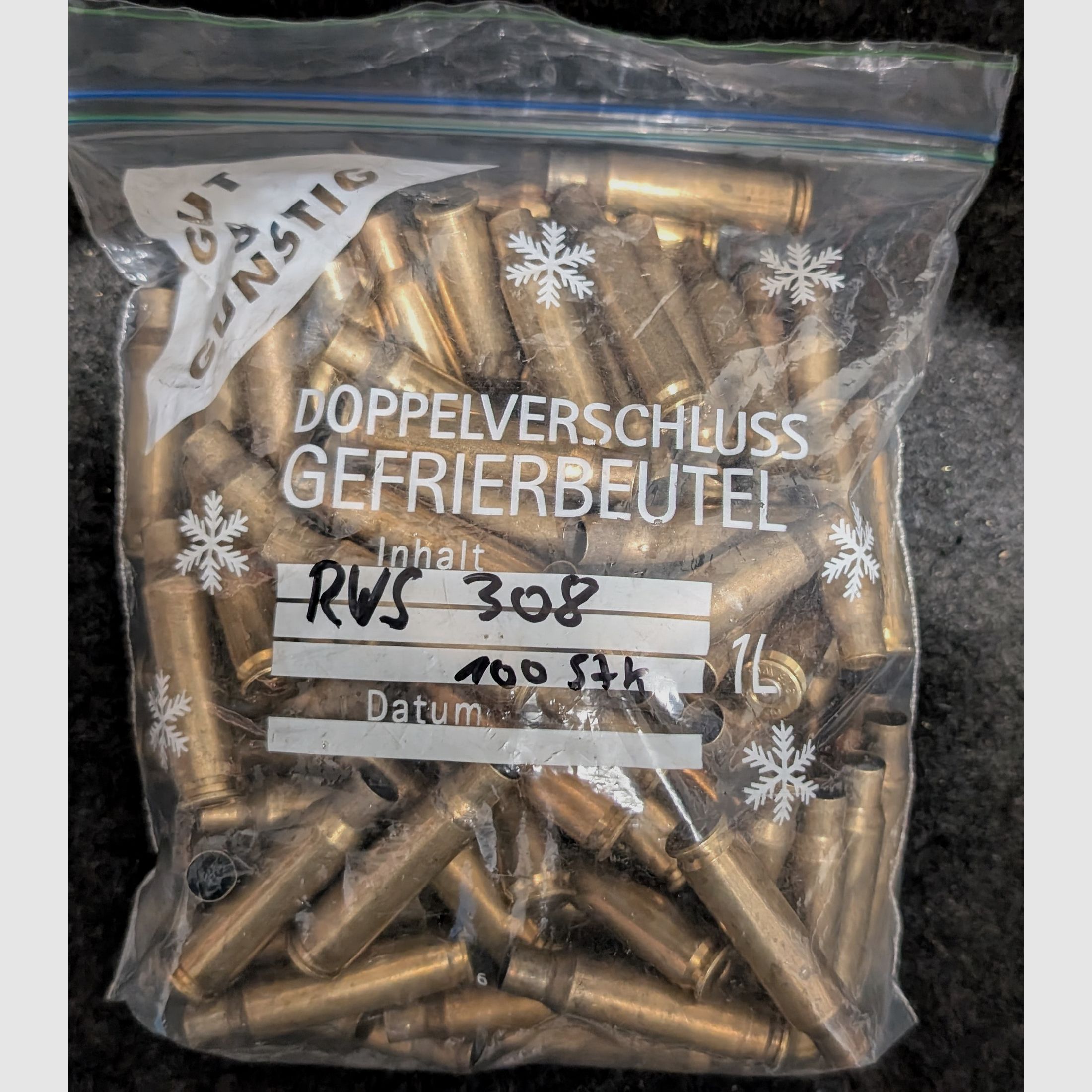 100 St RWS Hülsen .308 Win. 7,62x51 308 Winchester