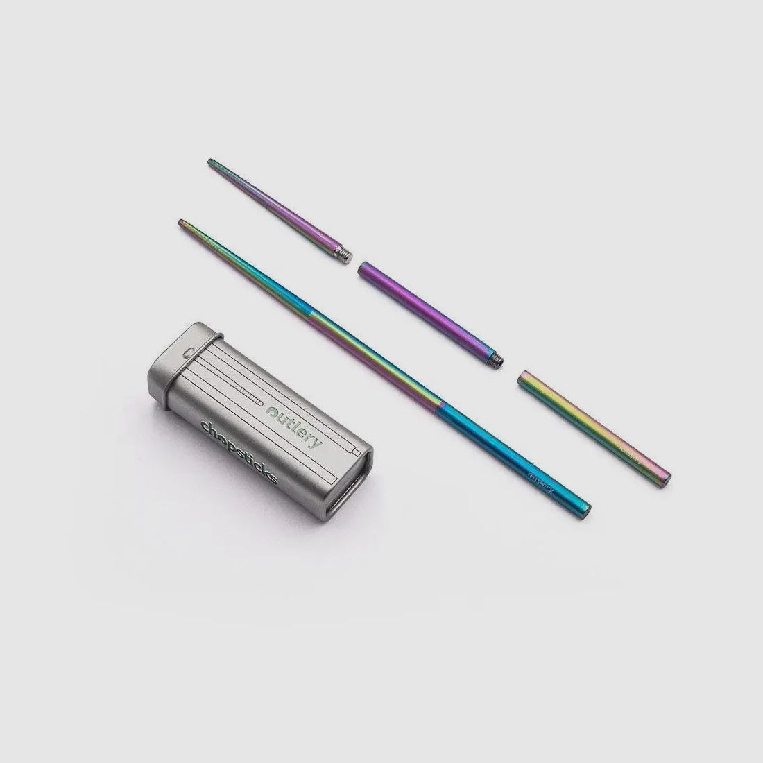 Palillos de viaje Outlery, acero inoxidable, tamaño de bolsillo