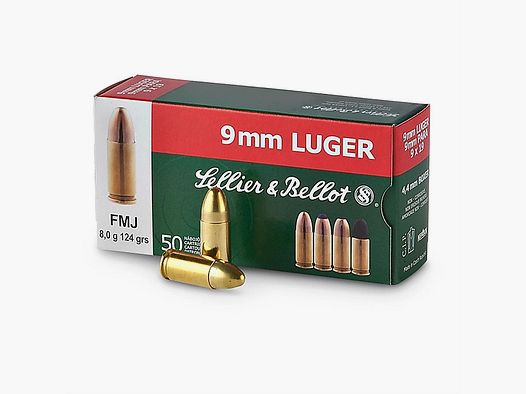 Sellier & Bellot 9 mm Luger FMJ 124 grs (x50)