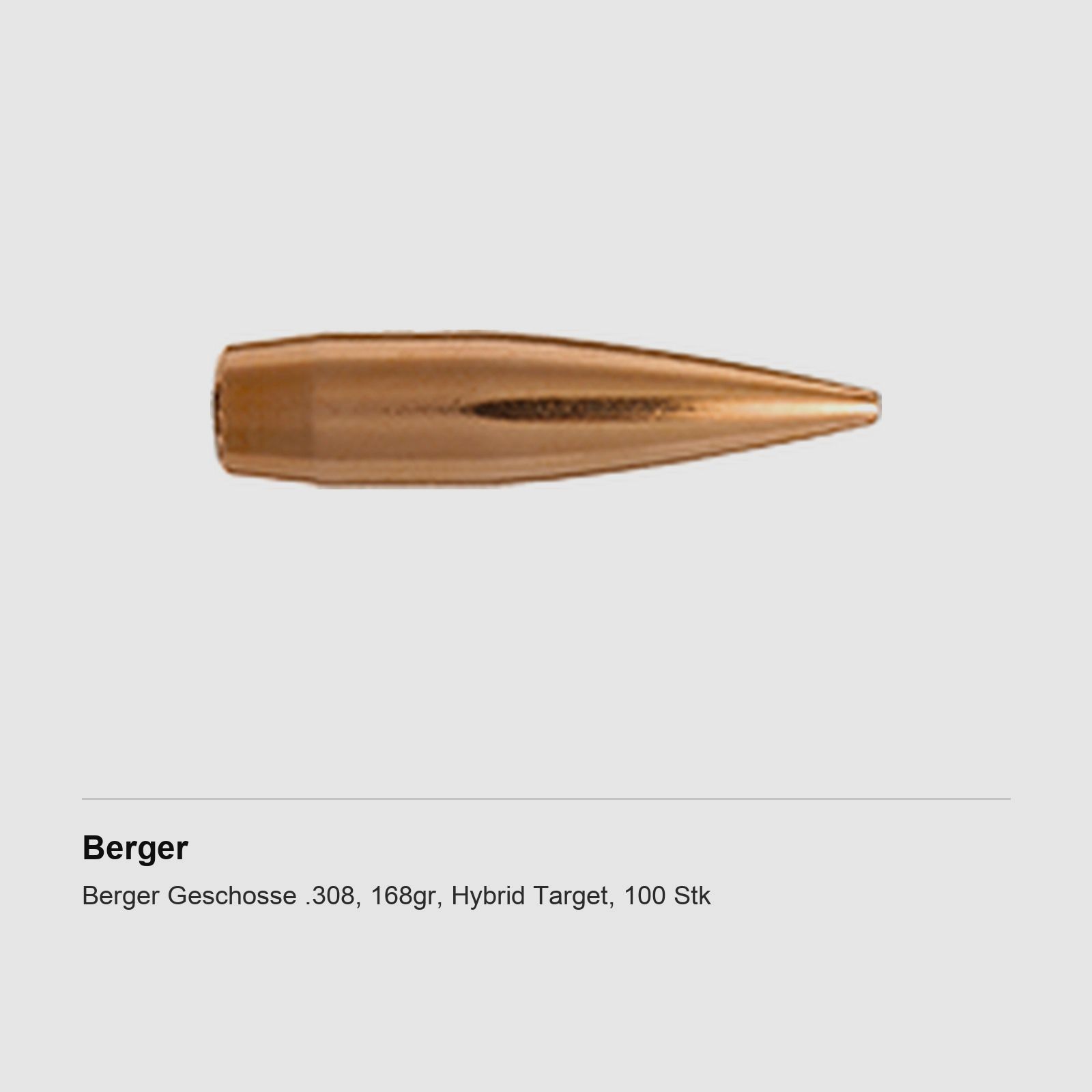 Berger Geschosse .308, 168gr, Hybrid Target, 100 Stk