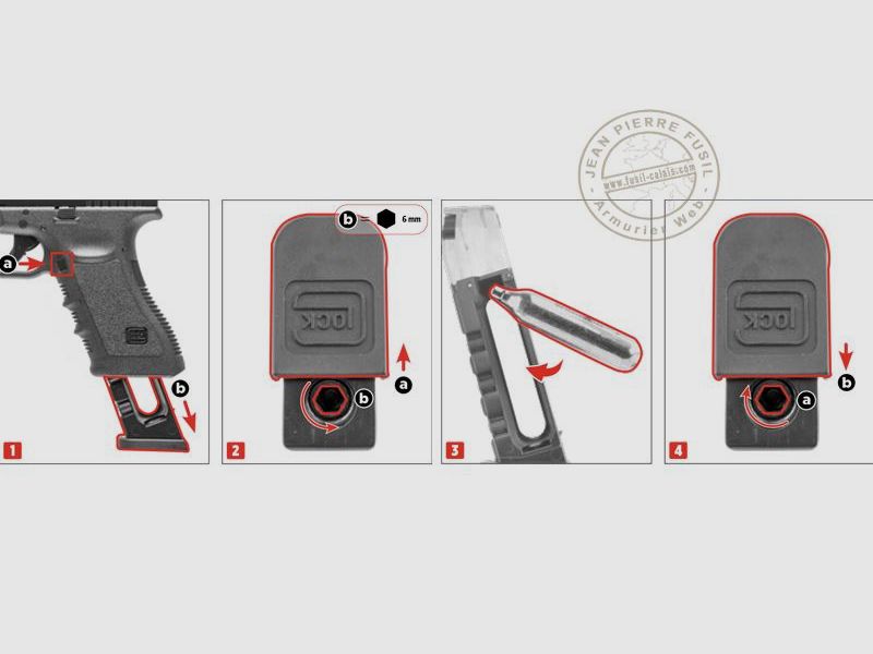 Pistola a CO2 4,5 mm dual - GLOCK 17 - Blowback, immagine 10 di 11