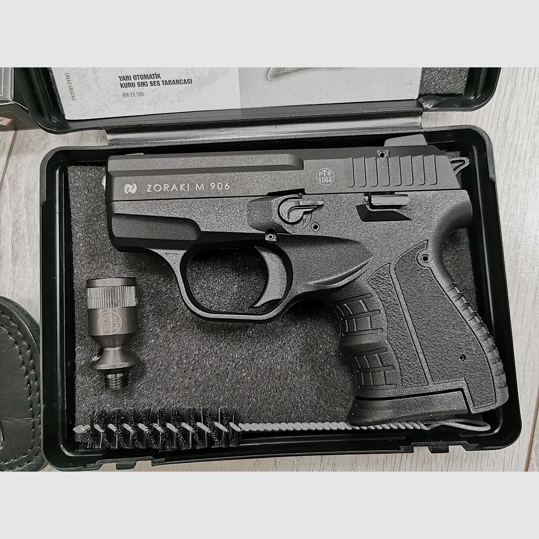 Zoraki 906 Schreckschuss Pistole 9mm Schwarz-Chrom Set Angebot. Neuware!!