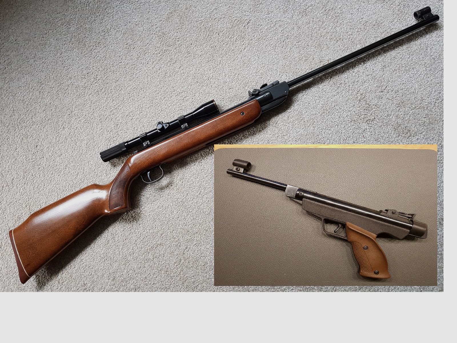 Diana Mod.5 pistola de aire y Diana Mod.35 rifle de aire con scope 4,5mm "F, imagen 1 de 9