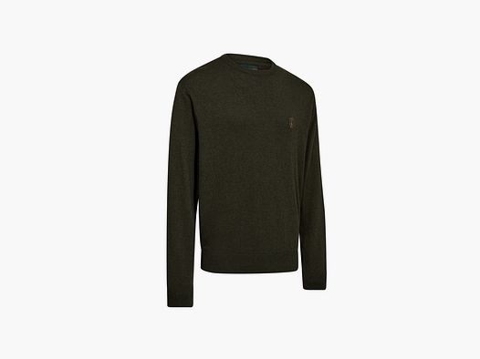 DEERHUNTER Harrington gebreide trui met ronde hals Forest Ember Melange