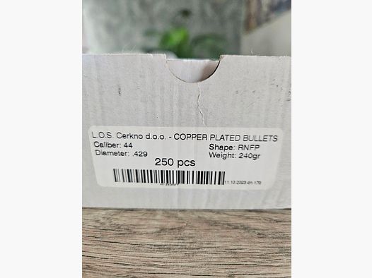 Los .44 .429" 240Grain RNFP Geschosse