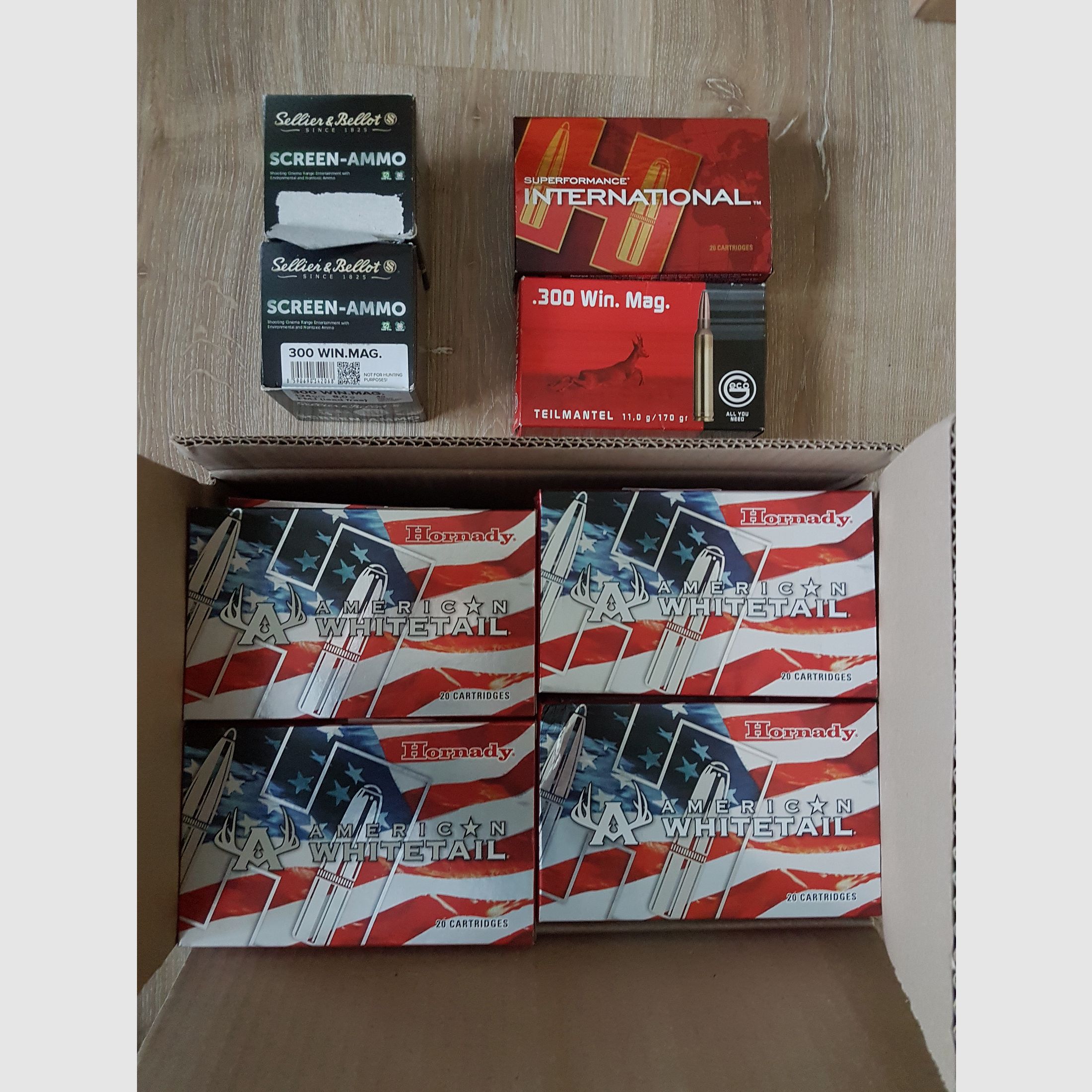Munition .300 Win. Mag. Hornady und S & B