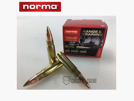 1000 Munitions NORMA Range & Training Cal 7.62x39 124gr FMJ