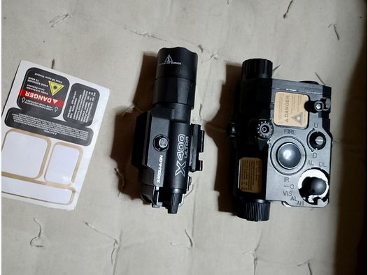 1x laser flashlight combo + one lamp Picatinny universal airsoft softair paintball weapon rifle red dot green light Mg