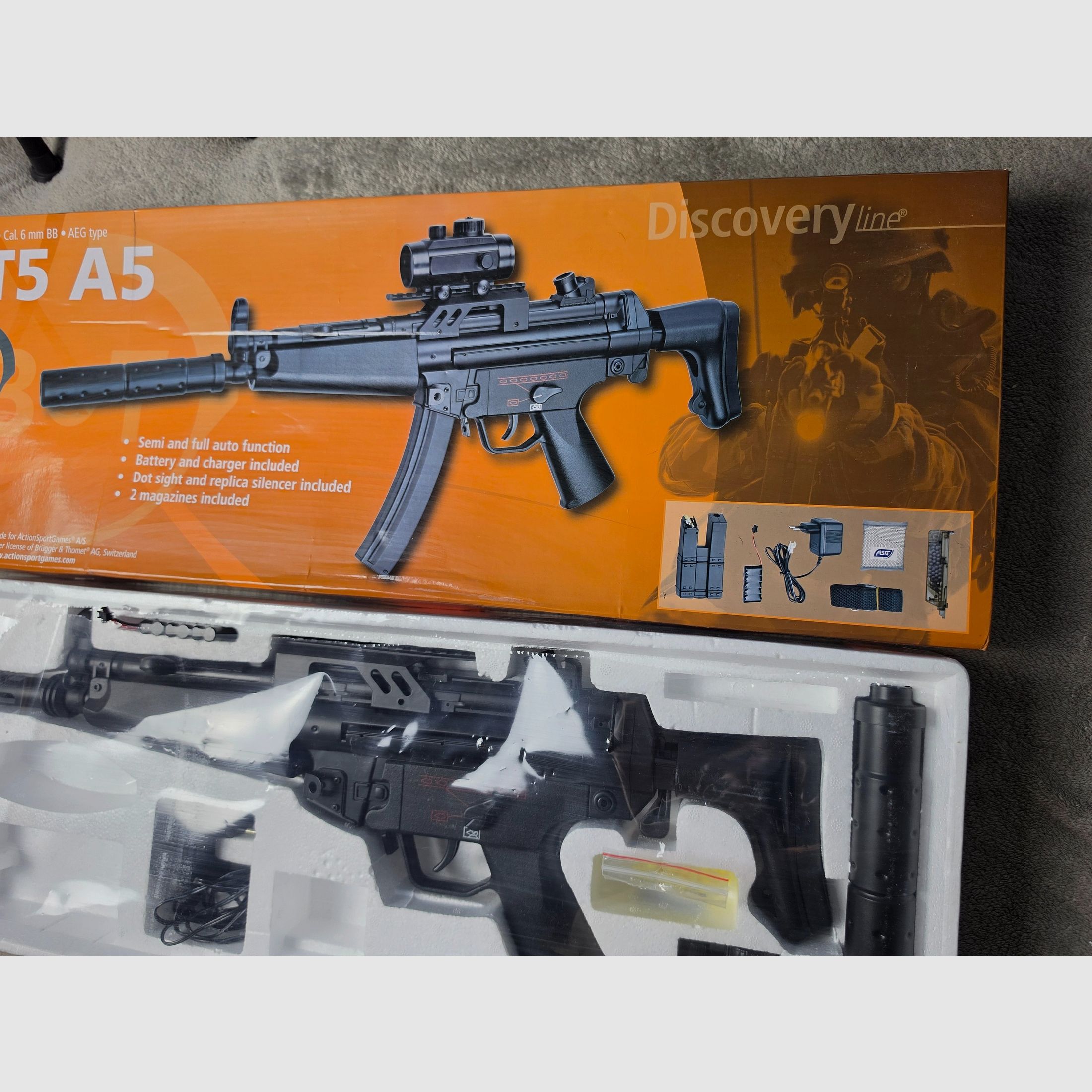 ASG B&T BT5 A5 Airsoft AEG Softair (Cal. 6mm BB) en set completo con accesorios OVP, imagen 5 de 10