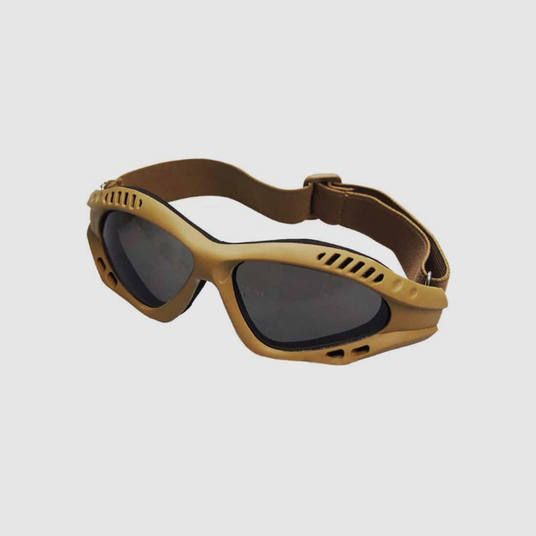 DELTA SIX FlexProtect Airsoft Schutzbrille (desert / tan - Smoke Glas)