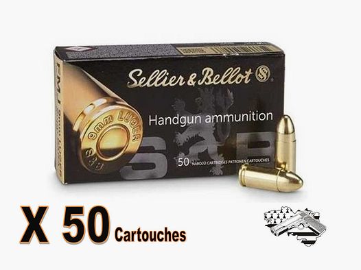 Sellier Bellot 9 X 19 FMJ 124 grs par 50