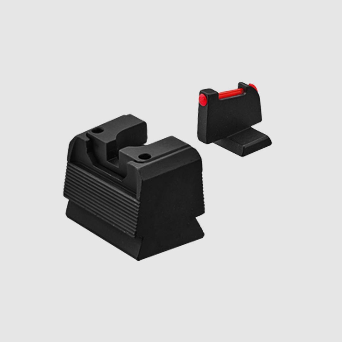 LPA Sights Red-Dot kompatibles Visier RDS Kontrast für WALTHER PDP Schwarz mit rotem Fiber-Korn