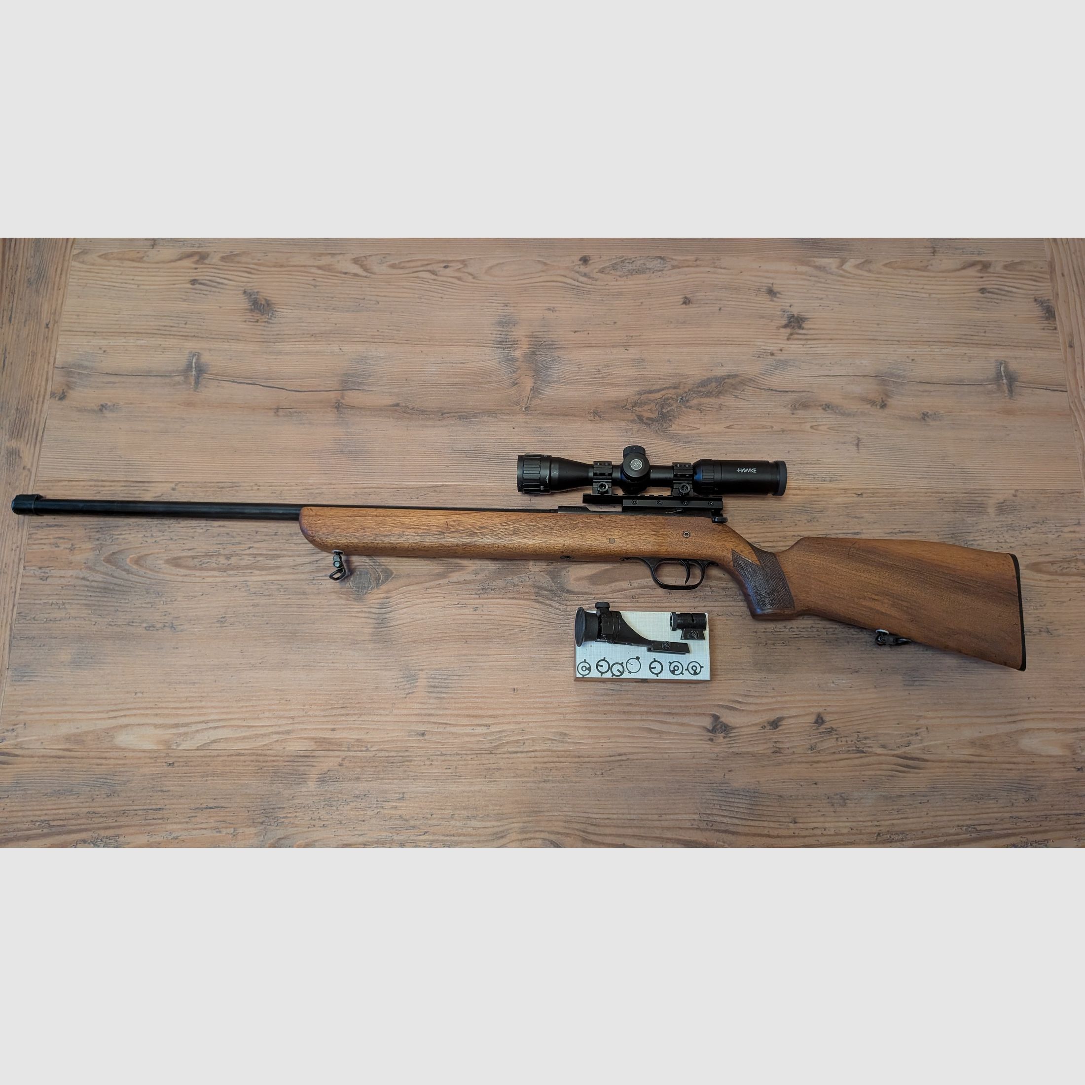 Walther Matchbüchse z diopterem i ZFR, .22lfb w tym torba