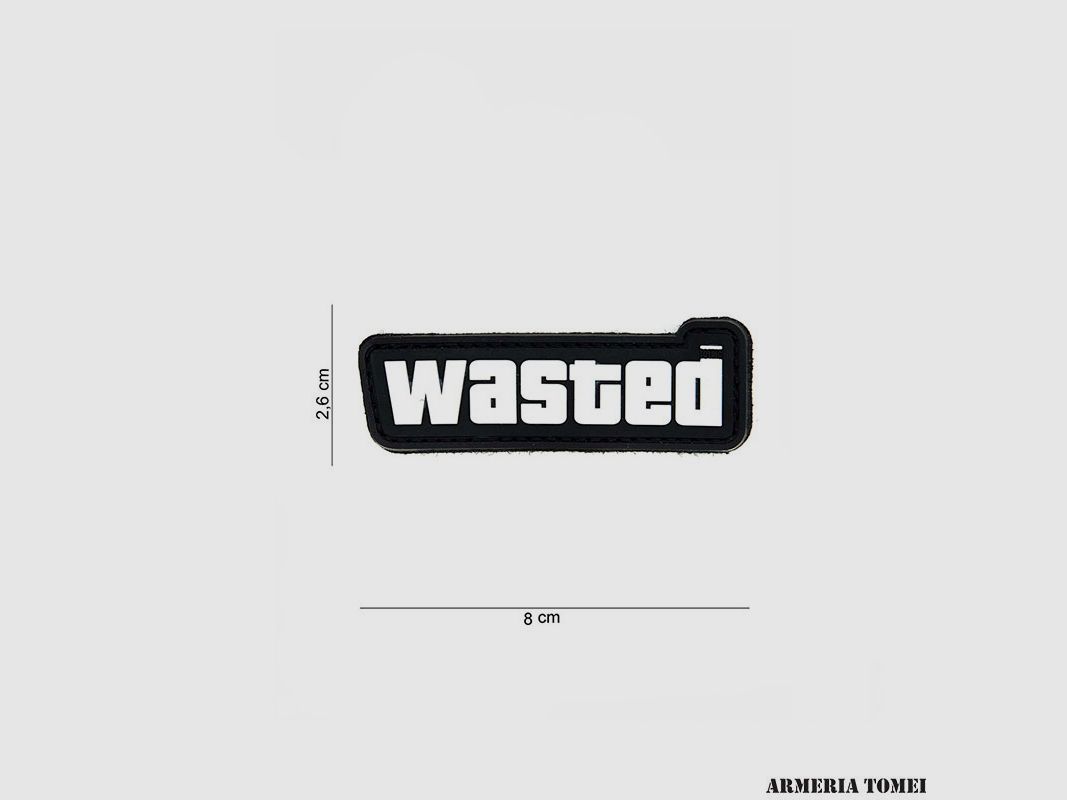 PATCH – 3D PVC WASTED BLACK/WHITE #14013