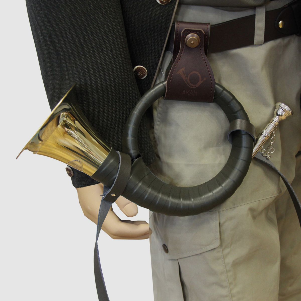 Jagdhornhalterung Leder