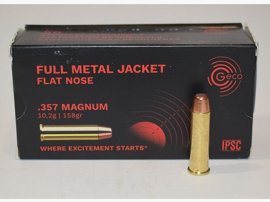 Box mit 50 Patronen GECO 357 Magnum 158 Grain FMJ 2317720