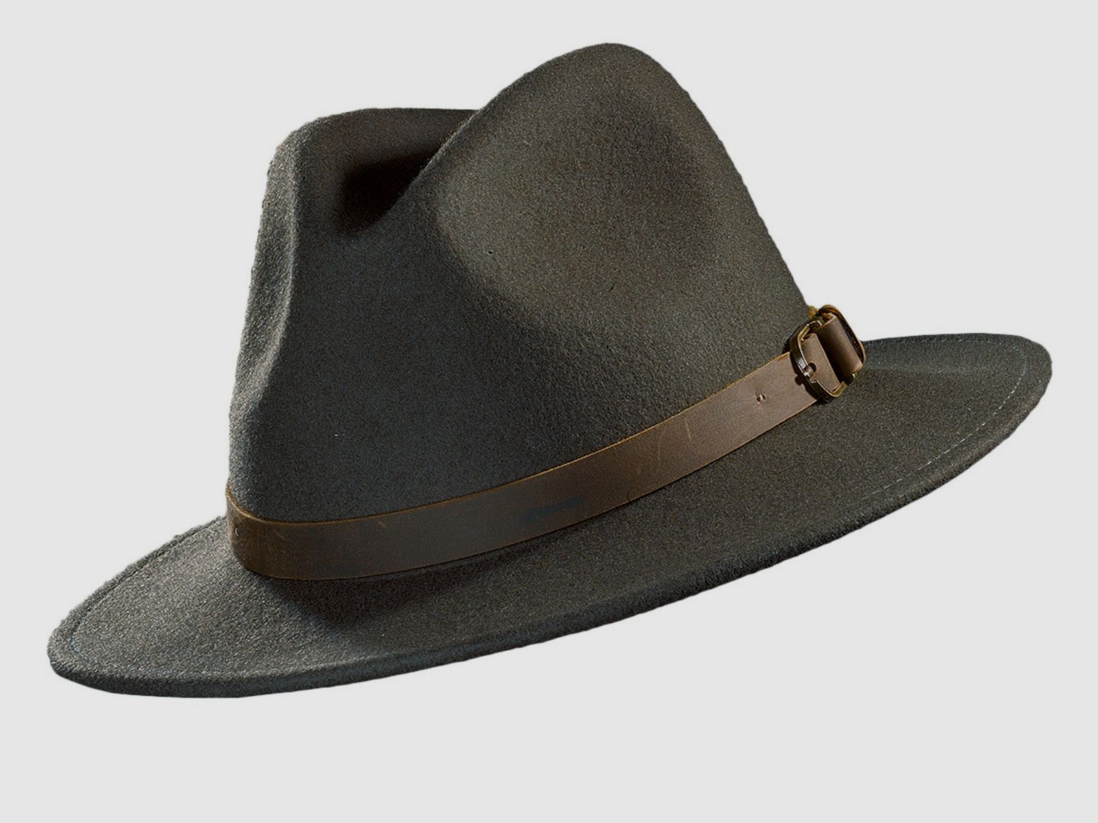 Sombrero de lana Skogen con banda de cuero