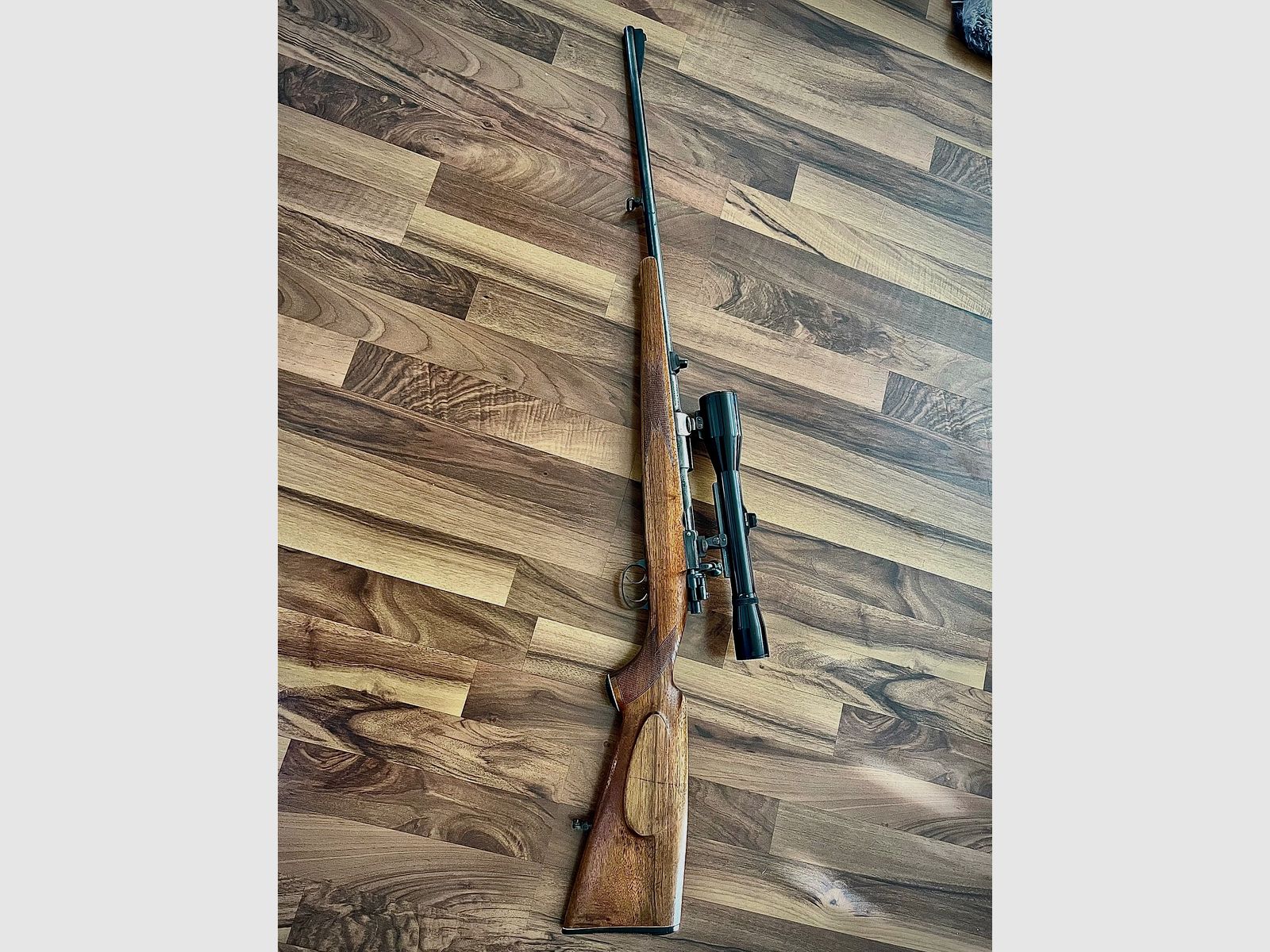 Akah 98 system Cal 7x57 trigger with Hubertus 6x42 scope (pivot mount)