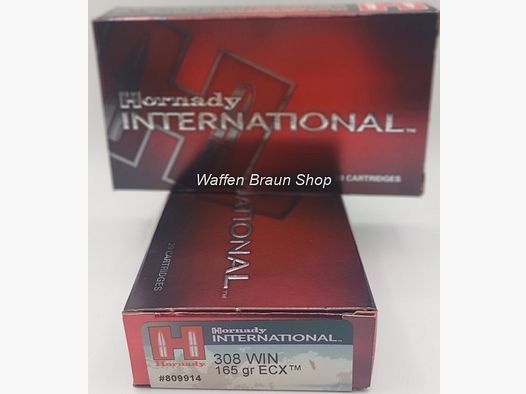 Hornady kal-. .308 Win 165 grain ECX 20 Stück