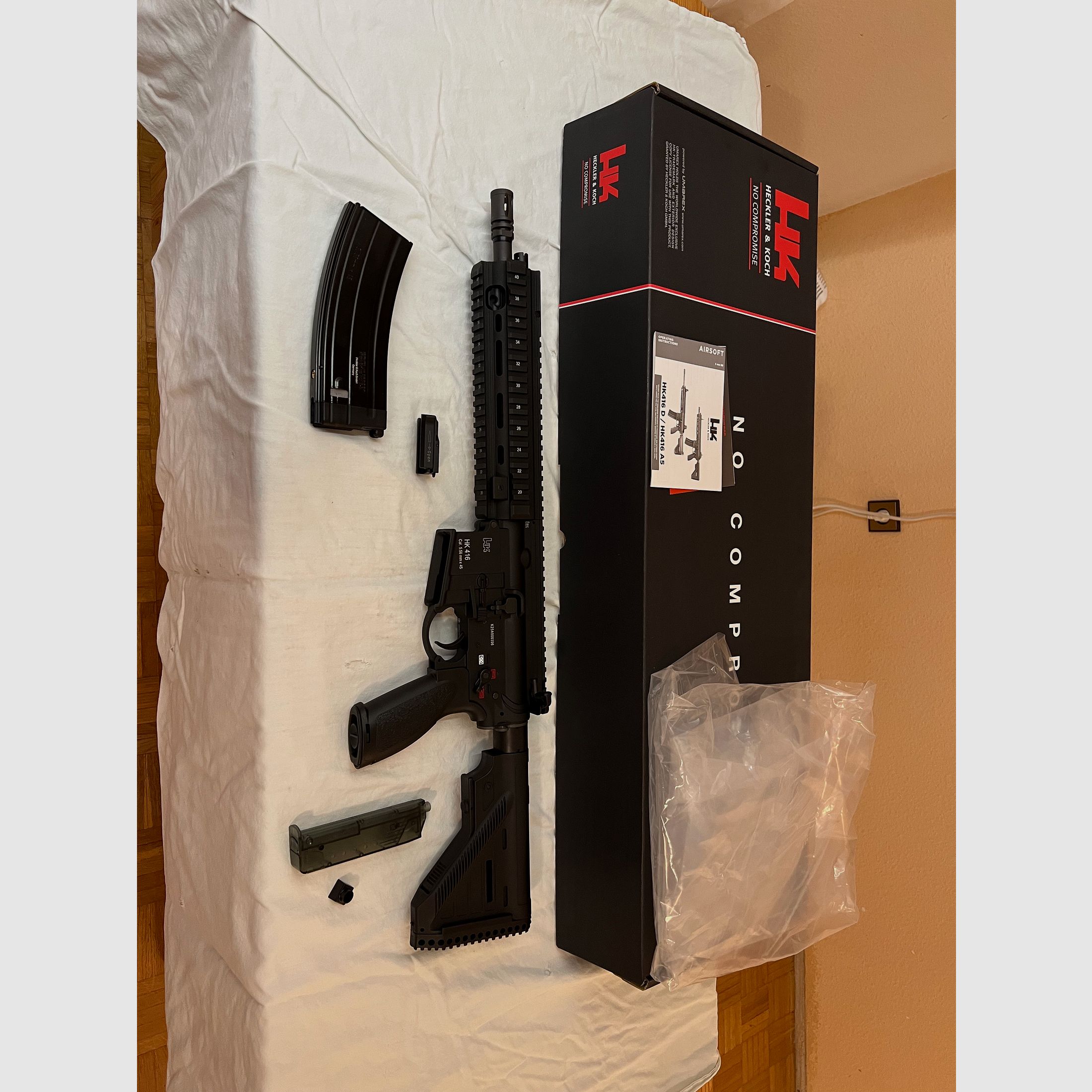 Umarex VFC Heckler & Koch HK416 A5 Airsoft Vollmetall Gas-Blow-Back 6mm BB nero - Generazione 3 nuovo leggermente graffiato handguard NP 650€