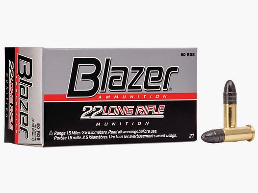 Patronen Kaliber .22lfb HV 40grs (2,6g) 50 Stück- CCI Blazer