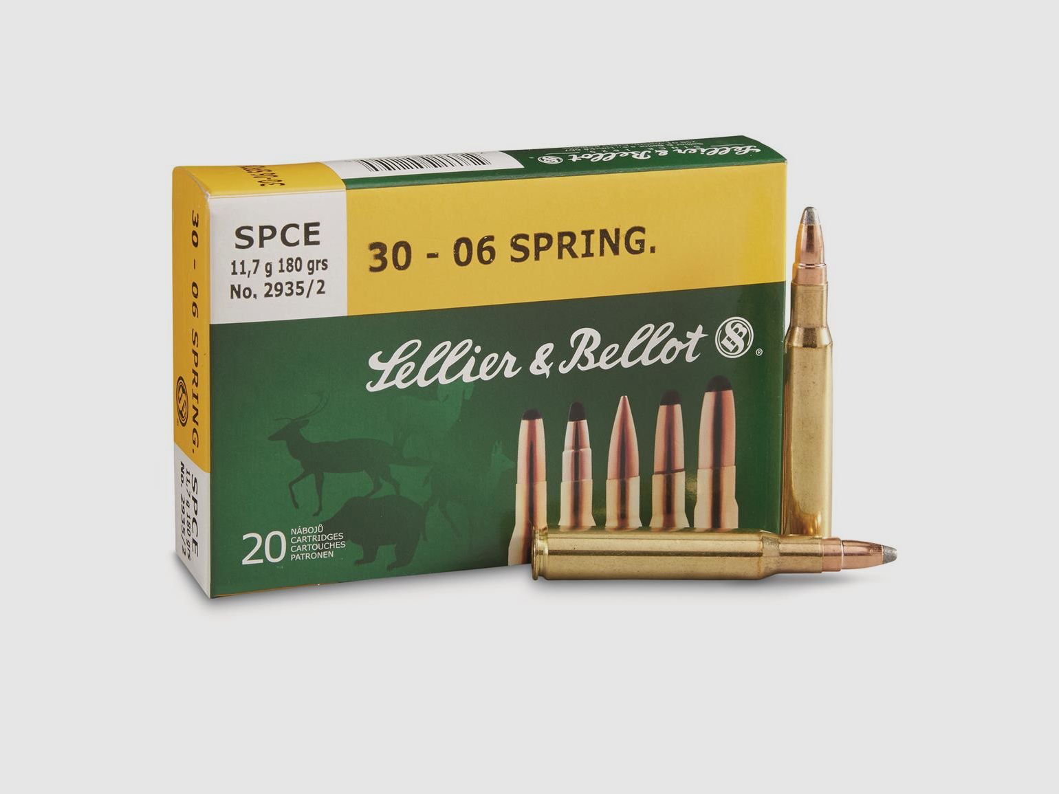 CAL. 30-06 SELLIER & BELLOT SPCE 180 GRANI confezione 20 Pz., immagine 1 di 20