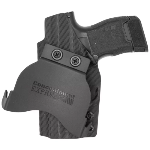 Rechte Außenholster für die Pistole Sig Sauer P365 XMACRO OR, RH OWB Kydex, Farbe: Carbon