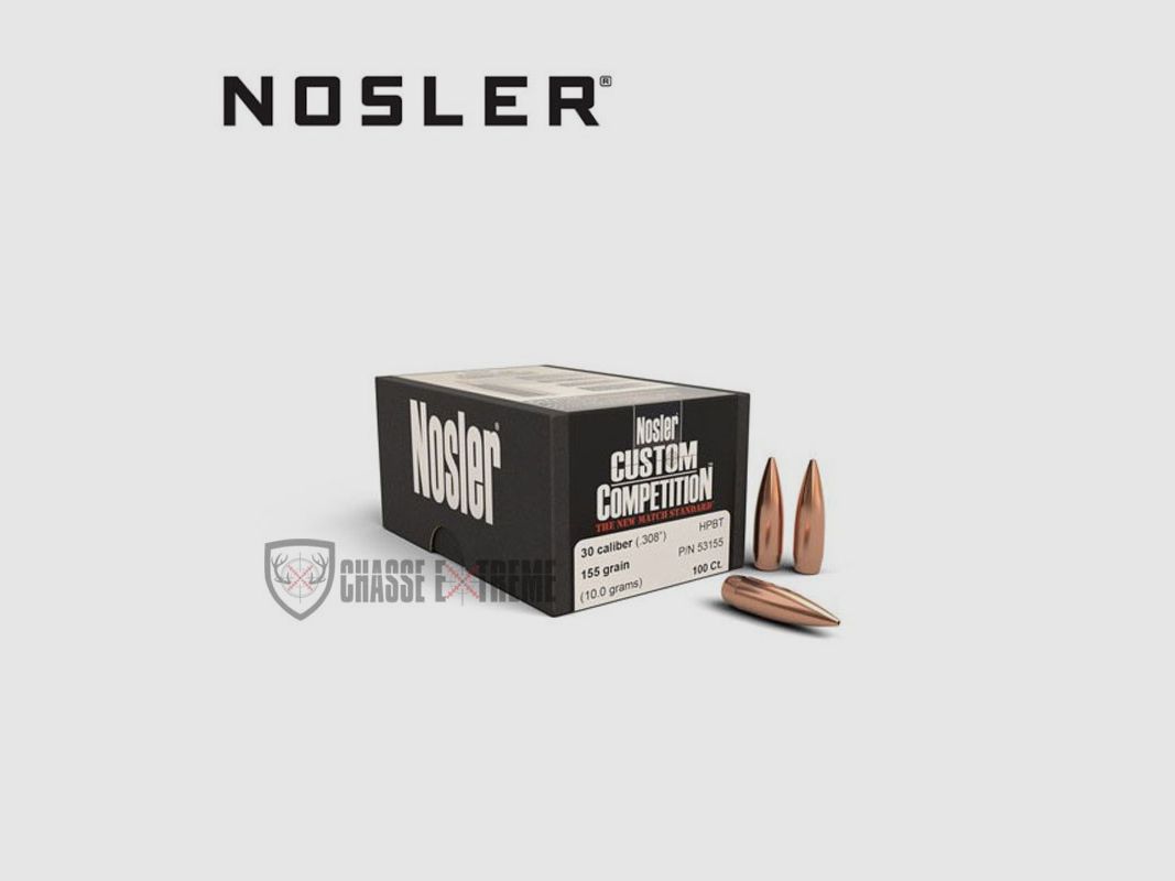 100 Geschosse NOSLER Kal.30 155 Gr Hpbt