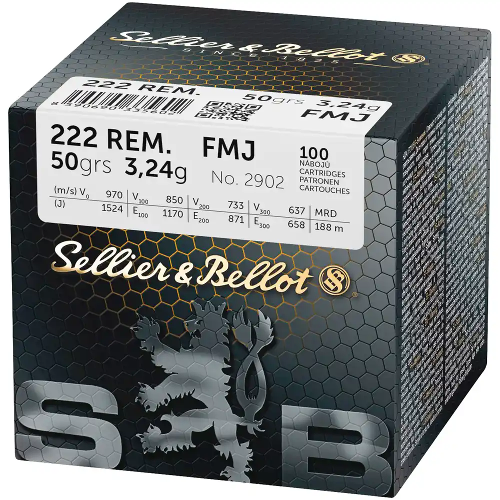 Sellier & Bellot .222 Rem. Vollmantel Munition 50 grs. 100 Stk.