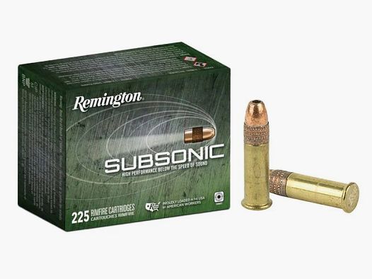 Remington Subsonic Rimfire .22 LR 40GR CPHP 225 cartouches