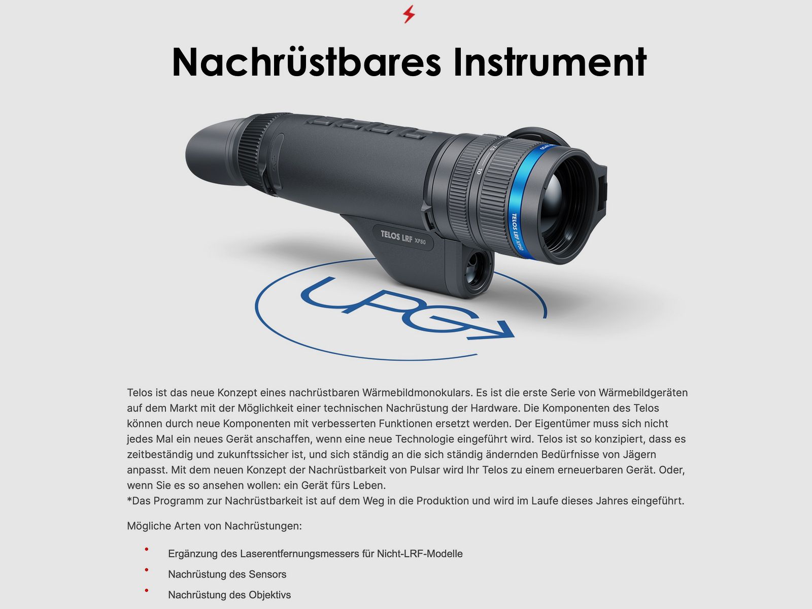 Pulsar Telos XQ35 thermal imaging handheld device 384x288 pix. @ 17 µm NETD <25 mK