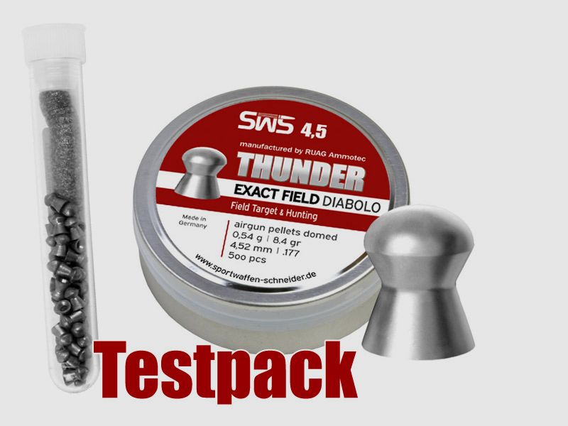 Testpack Rundkopf Diabolos SWS Thunder Exact Field Kaliber 4,52 mm 0,54 g glatt 40 StĂĽck