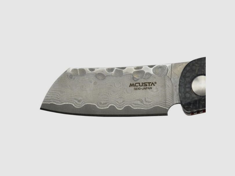 Mcusta MC-211D Petit kleines Taschenmesser aus Damast mit rote und schwarze Griffschalen, Bild 3 von 12