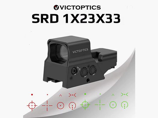 VictOptics - RDSL35 Red Dot-Visier - 1x27x39 - 8 różnych siatek - czerwony/zielony - OVP & NOWY