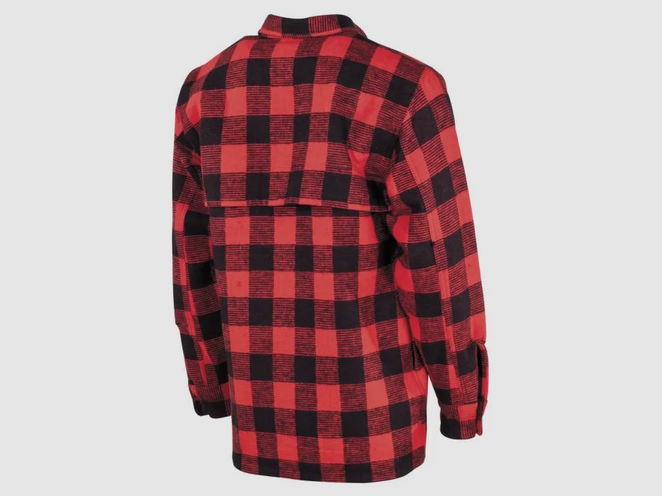 Camisa de leñador, calidad pesada, a cuadros rojo / negro, tamaño 3XL